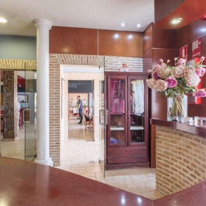 Dinner, champagne, chocolates and rose petals in a charming hotel in the south of Madrid.