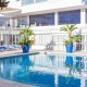 Room and terrace getaway with cocktail and snack in front of the Mediterranean, in Benalmádena