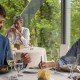 Romantic getaway in idyllic surroundings with glass of cava and chocolates
