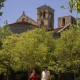 Romantic getaway in idyllic surroundings with glass of cava and chocolates