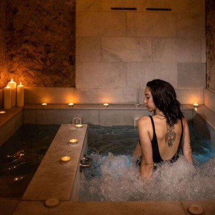 Amour et détente : évasion avec massage, bouteille de vin et détails romantiques à Caldes de Montbui