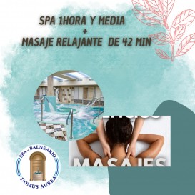 Regalo de SPA 1hora y media + MASAJE RELAJANTE 42 min (V-S-D)  DE 42 MIN en Spa Domus Aurea
